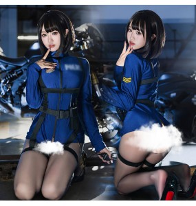 FEE ET MOI - Sexy FBI Officer Seductive Bodycon Catsuit (Blue)